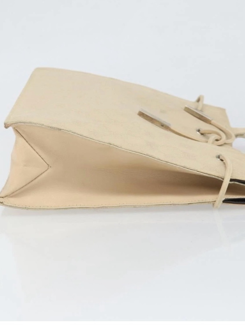 Vintage Gucci GG Canvas Beige & Silver Tote Shoulder Bag - Picture 4 of 8